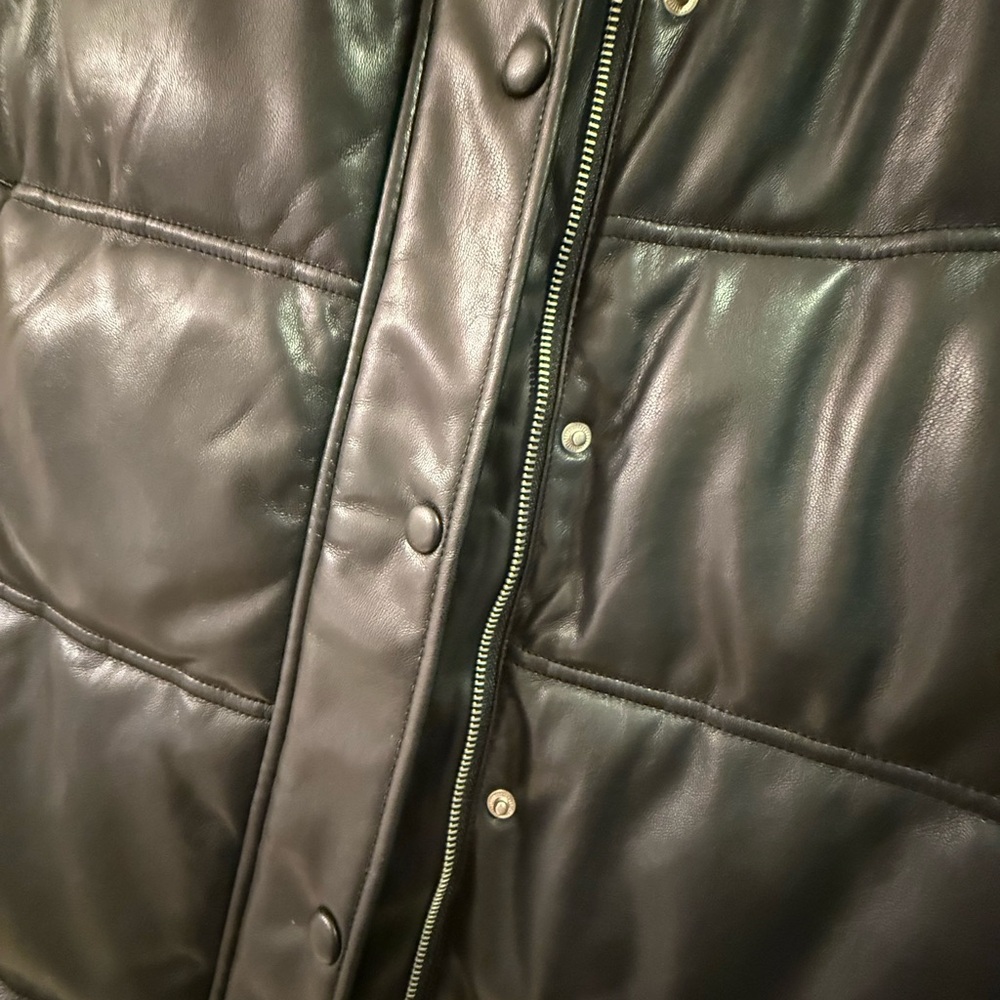 7 For All Mankind Long Black Puffer Vest - Picture 3 of 7